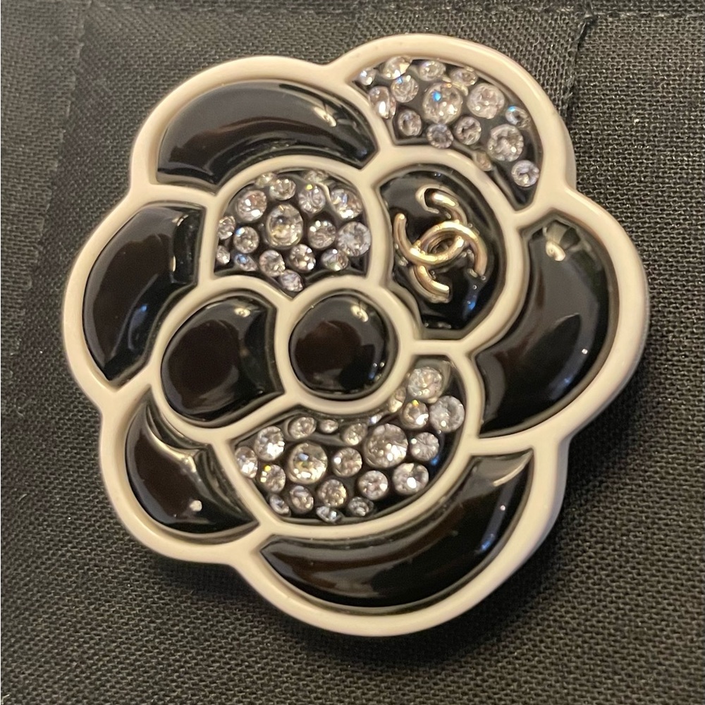 CHANEL TIMELESS ENAMEL CC CAMELLIA BROOCH